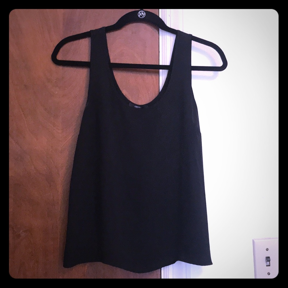 Forever 21 chiffon-style Black tank